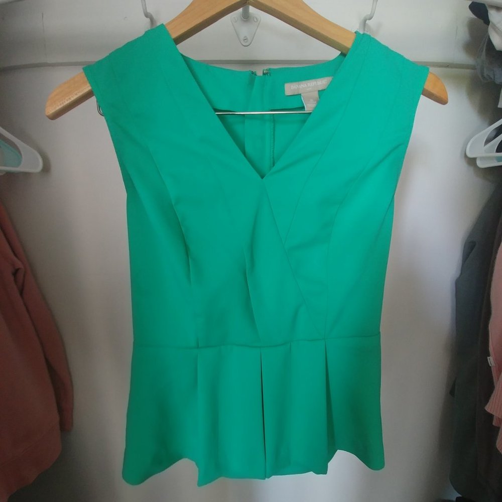 Banana Republic Green Peplum Top